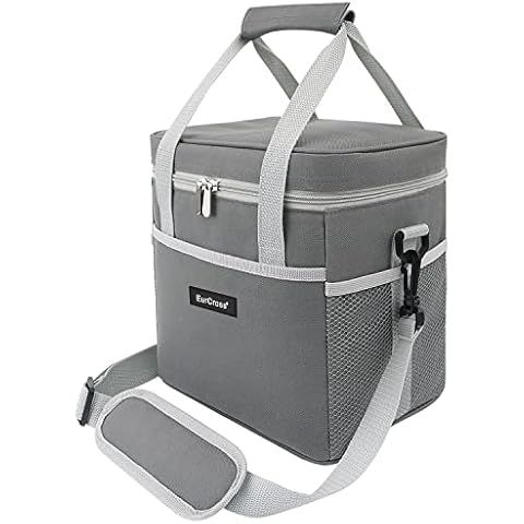 EurCross Insulated Lunch Bag for Men Women for Work, Cool Lunch Box Bag for Adults, Boys Cooler Lunch Box Bag for Outdoor Picnic Beach School,Deep Grey Cover