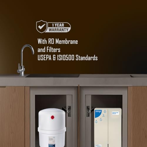 Image of Zero B Kitchenmate RO + UF Under the Sink Water Purifier | 7 Stage Purification | 8L Hydro pneumatic Storage Tank | 9 LPH High Flow Rate | Ideal for Modular Kitchens & Offices (White)