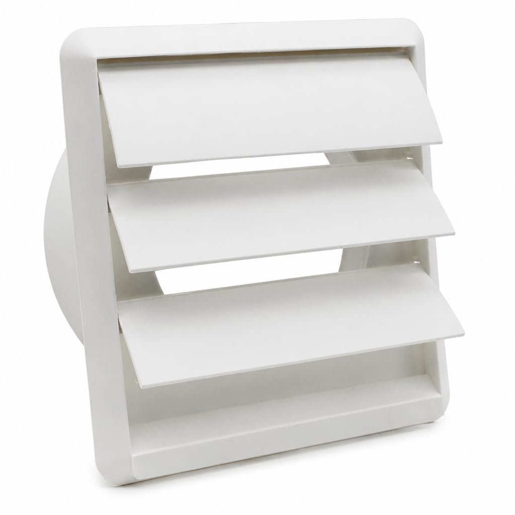 Kair Men's White 100Mm Gravity Wall Vent Grille With Backdraught Shutters