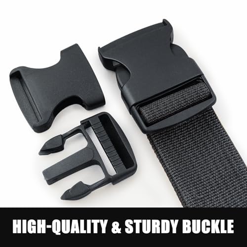 Image of Car Seat Belt Strap to Suitcase, Car Seat Travel Strap with Heavy Duty Metal Buckle, Fixing Baby Car Seat to Luggage, Safe Travel Solution for Transport (Black)