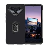 BMPNLSZ Black Cover for Ulefone Armor 34 Pro + 360° Rotating Bracket Pull Ring Black, Flexible Silicone Slim fit Soft TPU Shell Cute Back Case Bumper Rubber Protective Case.