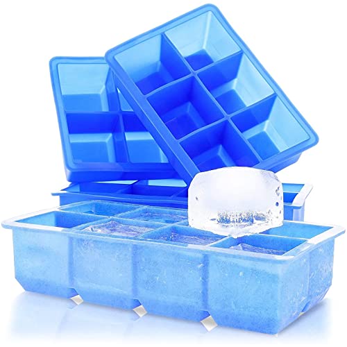 Giant Silicone Ice Cube Trays, Flexible Shaping Kit (4 Pack)