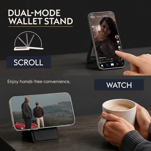 Genuine Leather Magsafe Wallet,10 Card Holder With Stand, Slim Magnetic Wallet Mag Safe for iPhone,Compatible With iPhone 17/16/15/14/13/12 Series and Selected Samsung Devices Apple Accessories, Black - image 4
