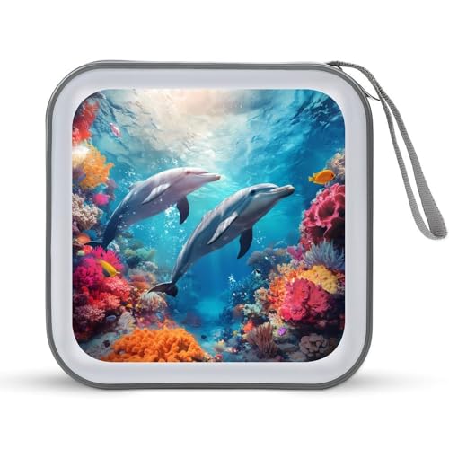 Ocean Dolphin CD Case Portable DVD Holder Storage Organizer for Home Travel