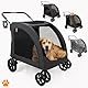 MY DUQUE - Chester Hundebuggy für große Hunde und Katzen | Faltbarer Hundewagen mit max. 50 kg Traglast | Geräumiger und bequemer Hundebuggy inkl. Regenschutz und Getränkehalter