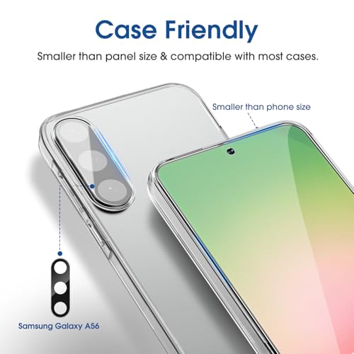 Image of amFilm Auto-Alignment OneTouch for Samsung Galaxy A56 5G 6.7 inch Screen Protector + Camera Lens Protector, Tempered Glass, 30 Seconds Installation, Bubble Free, Case Friendly, Anti-Scratch [2+2 Pack]
