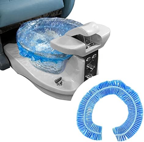PrettyClaw Disposable Spa Chair Liners Elastic Bags for Pedicure and Foot Massage Fits Most Salon Chair Tubs Blue (25 Pieces)