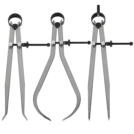 3-Piece Spring Caliper Set, 10 Inch / 250MM Inside Outside Divider Calipers, Precision Measuring Tool Divider Set Wood-Turning Lathe Projects Leather Crafting & Scribing