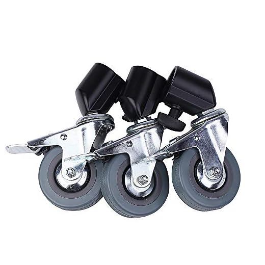 RangerRider Photography Light Stand Wheels 3 Pieces Rolling Swivel Rubber Caster for Photo Studio