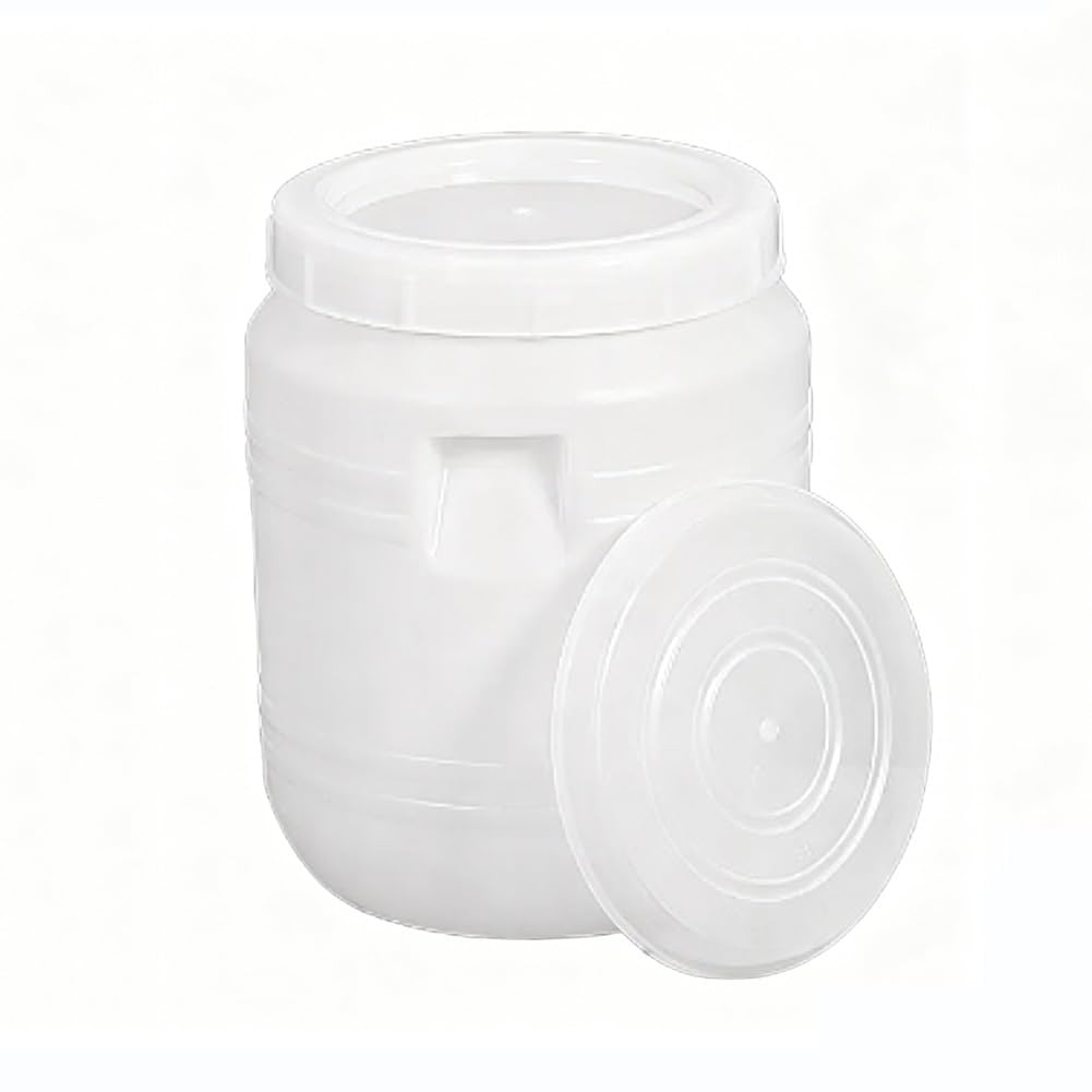10L 15L White HDPE Plastic Storage Bucket, Lightproof Leakproof Pail(15L)