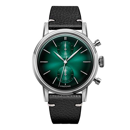 Montre chronographe hybride Undone Homme idéale du bureau aux soirées habillées avec son cuir Neptune