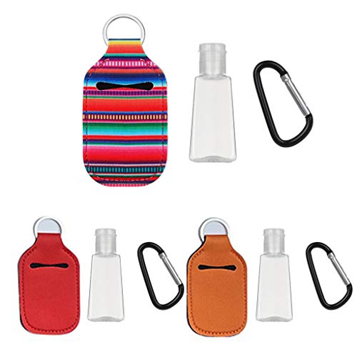 yIFeNG 3 Sets Händedesinfektionsmittel Nachfüllbare Leere Flaschen mit Schlüsselbundhalterträgern Cover