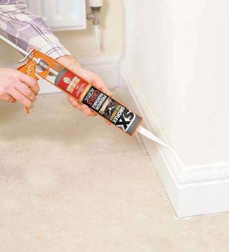 Image of SX White Premium Paintable Caulk Acrylic - Premium Quality Acrylic for Sealing Gaps & Cracks - Long Lasting Flexible Seal - Interior and Exterior Use - Overpaintable - 310ml