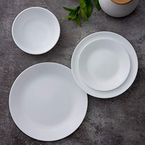 Corelle White Winter Frost Glass Dinner Plates Chip & Crack Resistant Glass Dinnerware Set Plates, 10-1/4" Dia. (Pack of 6 Plates)