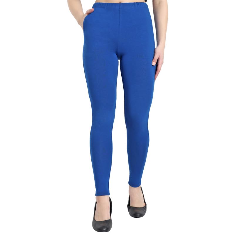 Image of ONE SKY Women Full Length Leggings | Cotton Modal Spandex Blend | High Waist Stretchable & Bio-Washed Fabric | Colour-Lock Technology | Comfortable Leggings for Women