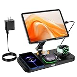 Stazione di ricarica wireless per più dispositivi Samsung e Android, stazione di ricarica con orologio/luce per Samsung S25/S24/S23 Ultra/Buds, per iPad/tablet, caricabatterie solo per Galaxy Watch 7