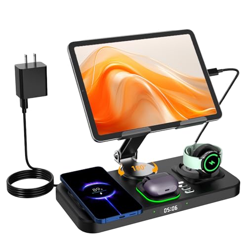 30W Foldable Fast Wireless Charger Stand for Multiple