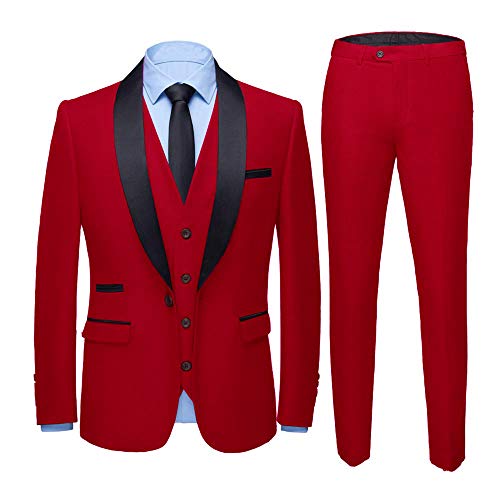 Smoking slim fit 3 pièces Frank pour hommes veste un bouton avec gilet et pantalon formel