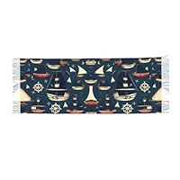 YQxwJL Nautical Sailing Pirate Theme Print Women'S Cashmere Feel Shawl Wrap Scarf Warm Scarf Poncho Cape For Women Evening Dresses