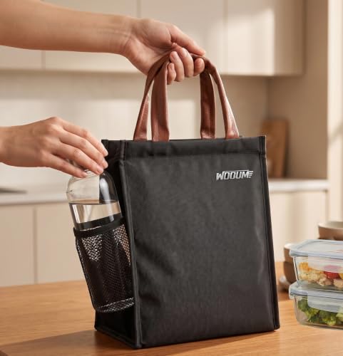 Image of Wooum Lunch Bag for Office with 1 Year Warranty, Insulated Tiffin Holder for Women & Men, Waterproof Thermal Lunch Holder with Bottle Holder Large Capacity Tiffin Box Carry Bag for Travel Daily Use