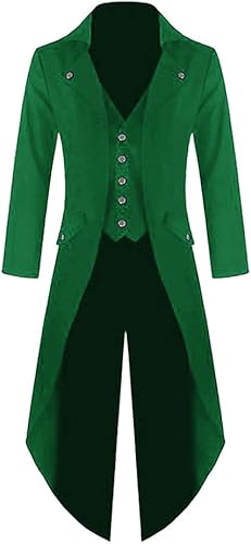 Chaqueta estilo victoriano steampunk para hombre, diseño gótico, disfraz de frac, esmoquin vintage, vikingo, pirata renacentista, abrigos de