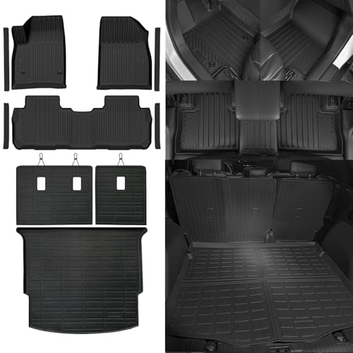 NQOQN Custom Fit Floor Mats for Chevrolet Blazer 2019-2025 Gas Only (Not for EV) All Weather TPE Floor Liners with Trunk Mat & Backrest Mats & Door Sill Guard Odorless Full Set Interior Accessories