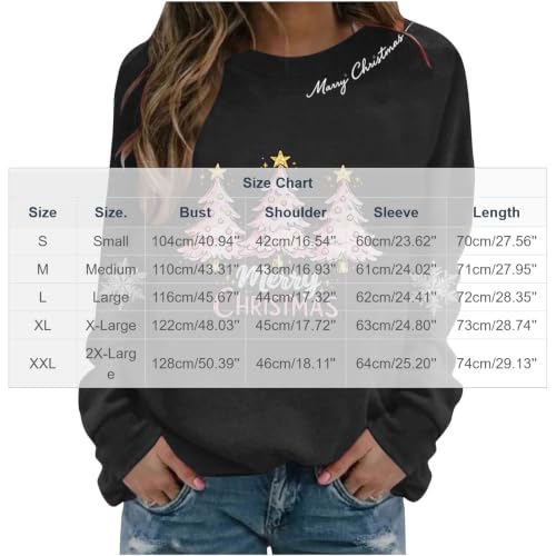 Buupiuu Christmas Sweatshirt for Women Xmas Tree Graphic Crew Neck Pullover - image 3