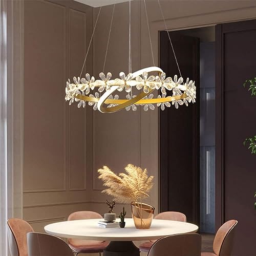 Lustre Suspension Cristal LED Variable, éclairage parfait pour grande table