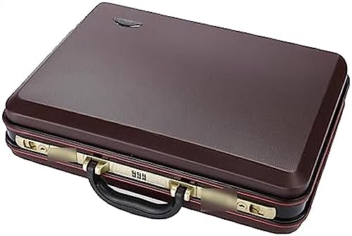 PAREKS Briefcase Portable Password Box Documents Data Box Tools Instrument Box Boarding Travel Box Cash Suitcase (Color : Red, Size : 16in) (Color : Red, Size : 16in)