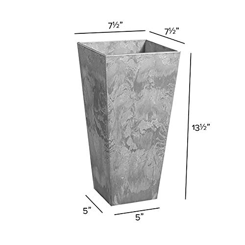 ArtStone 35130 Ella Tall Planter Grey 13.5-inch