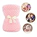 Baby Blanket Flannel, Cozy Throw Blankets for Newborn Infant and Toddler, Super Soft and Warm Receiving Baby Blanket for Crib Stroller (Pink 30 * 40