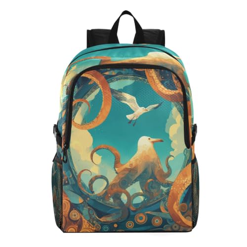 Sac à dos étanche pliable poulpe de dessin animé pour la randonnée