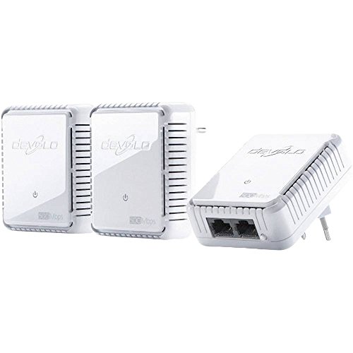 devolo dLAN 500 duo Network Kit Powerline 3x PowerLAN-Adapter, Internet aus der Steckdose, 2 integrierte LAN Ports