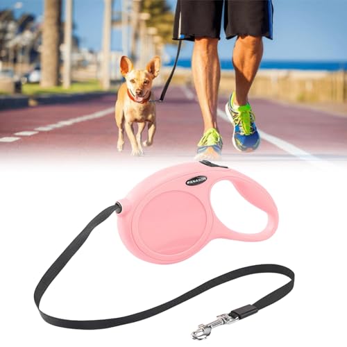 Ausziehbare Leine für Hunde,Rollleine Hundeleine 5m,Leine Hundeleine Einziehbar,Hundeleine für Hunde,Hundeleine Ausziehbar mit Griff,Dog Leash,Verhedderungsfreie Ausziehbare Hundeleine (Rosa)