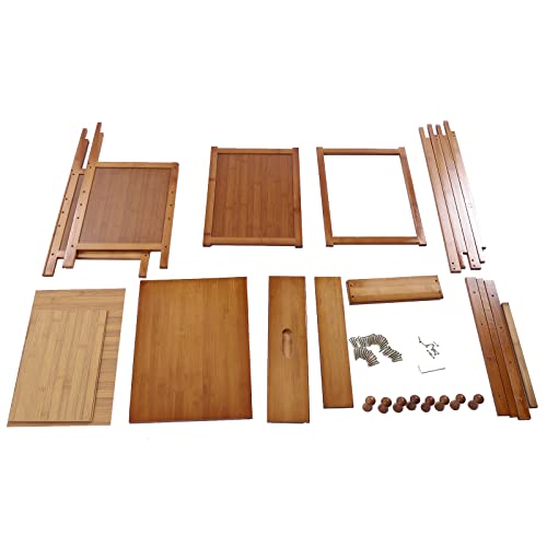 Entryway Coat Rack Shoe Bench Storage Shelf, 3-In-1 Design Bamboo Coat Rack Shoe Bench For Entrance, Foyer, Mudroom Etc, 8 Double Hooks, Easy Assembly #TOP5