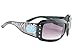 North Carolina Tar Heels UNC Black Zebra Print Crystals Sunglasses S4ZB
