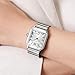 Imagen de CARLIEN Reloj de pulsera unisex clásico cuadrado con números romanos plateados