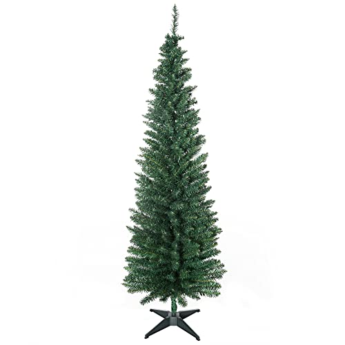HOMCOM Albero di Natale Slim Artificiale 180 cm con Rami...