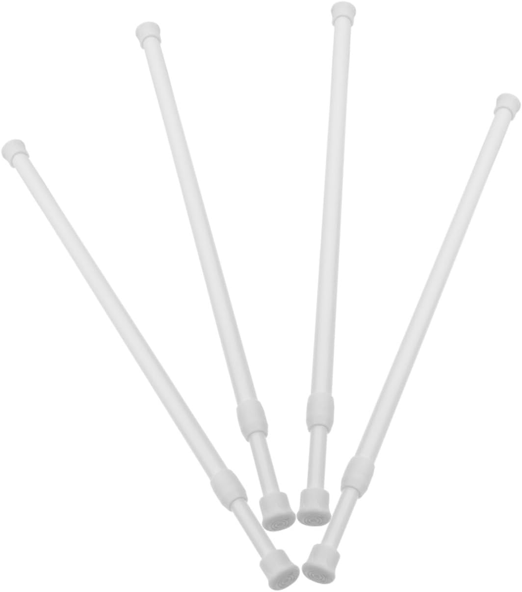 VICASKY 4pcs Adjustable Telescoping Tension Curtain Rods Easy No Drill Installation Extendable Clothes Rail for Bathroom Bedroom Balcony Secure Hold for Various Window