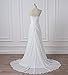 WeddingDazzle Women's Chiffon Beach Wedding Gowns Sweetheart Plus Size Wedding Dress16 White