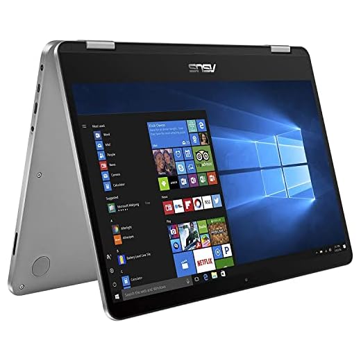 ASUS VivoBook Flip 14 Thin and Light 2-in-1 Laptop, 14” FHD Touchscreen, Intel Pentium Silver N5030 Processor, 4GB RAM, 128GB Storage, Windows 10 Home in S Mode, Light Grey, Fingerprint, J401MA-ES21T