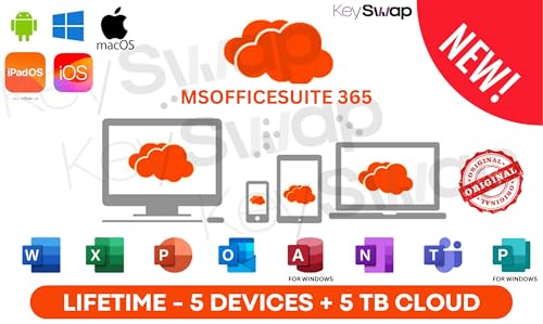 Image of MS OFFICESUITE 365 Professional Plus 1TB Edition | 2026 Release | (5 Devices, Lifetime Validity) for Windows, iOS, macOS, iPADOS, Android | 1TB Cloud Storage for lifetime | Regular Updates with Unlimited Reinstallations (Quick Delivery)