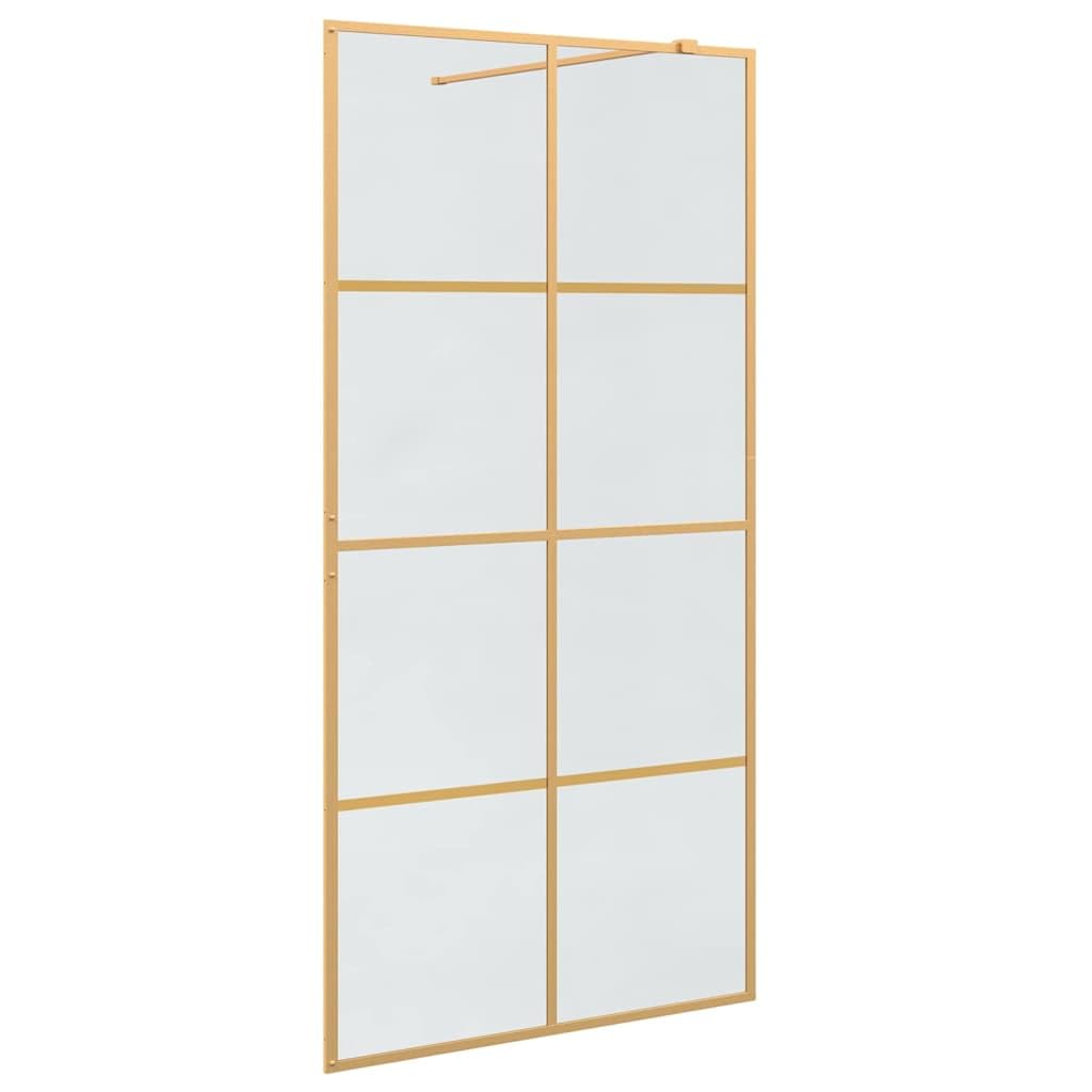 vidaXL Parete Doccia Walk-in Oro 100 x 195 cm vetro temperato