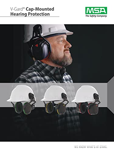 Image of MSA V-Gard Helmet Ear Defenders - Enhanced Comfort Hearing Protection with Helmet Mount for V-Gard Cap Style Hard Hats
