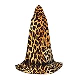 Capa de rayas en la capucha de leopardos, capa con capucha, bruja, mago, cuervo, vampiro, cosplay, Negro -, Small