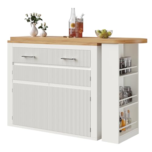 Ausziehbarer Bartisch mit Stauraum(137-215×39×102.3cm...