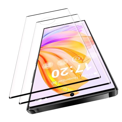 VideoSecu 2 Stück für Panzerglas für Samsung Galaxy S23 Ultra Schutzfolie, 9H Härte Blasenfreie HD Gehärtetes Glas Displ...