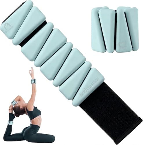 Image of Bodylastics Adjustable Ankle & Wrist Weights 2 lb & 4 lb Pair Combo - Silicone, Sweat-Resistant for Arms & Legs - Perfect for Jogging, Walking, Physiotherapy, Cardio, Yoga & Strength Training