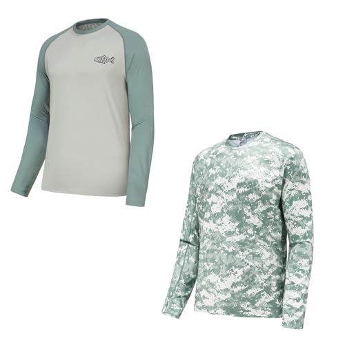 Riverruns Sun Protection Long Sleeve Shirts Rash Guard Shirts Ice-Cool Quick Dry Swim Shirt Fishing Sports