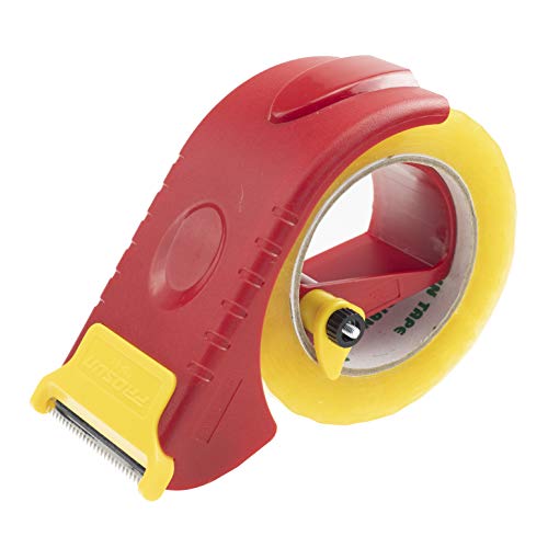 Prosun 2 Inch Packing Tape Gun Dispenser, Width-Adjustable Box Sealer, Lightweight Ergonomic Industrial Heavy Duty Tape Cutter For Carton, Packaging And Box Sealing, Red #TOP10